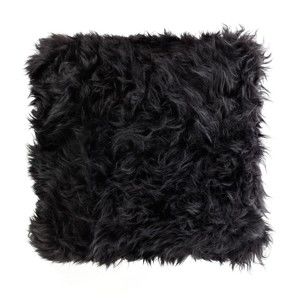 Czarna poduszka z owczej skóry Royal Dream Sheepskin, 45x45 cm