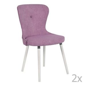 Komplet 2 różowych krzeseł RGE Betty