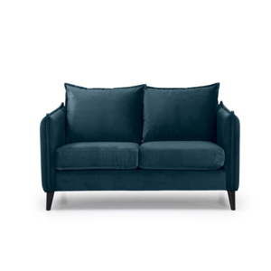 Niebieska aksamitna sofa Scandic Leo, 145 cm