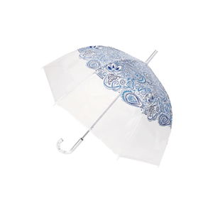 Przezroczysty parasol odporny na wiatr Ambiance Blue Paisley, ⌀ 85 cm