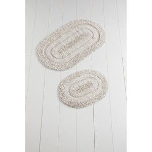 Komplet 2 białych bawełnianych dywaników łazienkowych Carrie Mismo