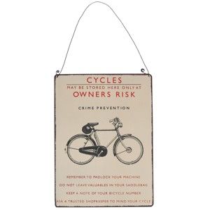 Tabliczka ścienna z retro rowerem Rex London Bicycle, 17x23 cm