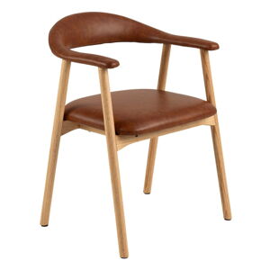Koniakowe/naturalne krzesła zestaw 2 szt. z imitacji skóry Addi – Actona