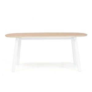 Biały stółl z drewna dębowego HARTÔ Céleste, 180x86 cm