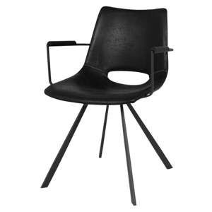 Czarne krzesło z czarnymi nogami i podłokietnikami Canett Coronas