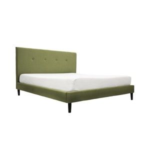 Zielone łóżko z czarnymi nogami Vivonita Kent, 140x200 cm