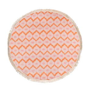 Pomarańczowy ręcznik hammam Begonville Ripple, ᴓ 150 cm