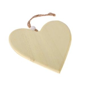Żółta drewniana zawieszka dekoracyjna Dakls So Cute Heart