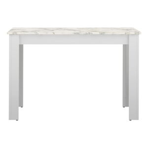 Biały stół z blatem w dekorze marmuru 110x70 cm Nice – TemaHome