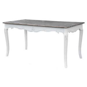 Biały stół z drewna topoli z naturalnymi elementami Livin Hill Rimini, 160x80 cm