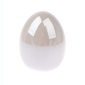 Jasnobeżowe dekoracyjne jajko ceramiczne Dakls Easter Deco, wys. 10,3 cm