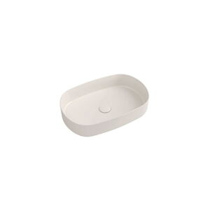 Beżowa umywalka ceramiczna Sapho Infinity Oval, 55x36 cm