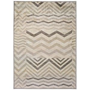 Szary dywan z wiskozy Universal Belga Zig Zag, 100x140 cm
