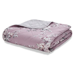 Jasnofioletowa pikowana narzuta na łóżko Catherine Lansfield Canterbury Rose, 220x230 cm
