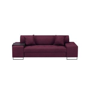 Fioletowa sofa 3-osobowa z nogami w czarnej barwie Cosmopolitan Design Orlando