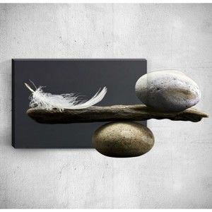 Obraz 3D Mosticx Feather With Pebbles, 40x60 cm
