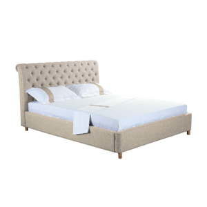Beżowe łóżko dwuosobowe loomi.design Ringsted, 160x200 cm