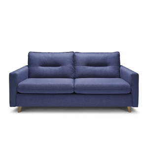 Niebieska 3-osobowa sofa rozkładana Bobochic Paris Sinki
