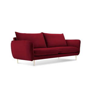 Czerwona sofa z aksamitnym obiciem Cosmopolitan Design Florence, 160 cm