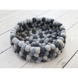 Ciemnoszary wełniany koszyk kulkowy Wooldot Ball Basket, ⌀ 28 cm