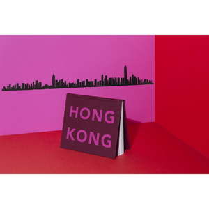 Czarna dekoracja ścienna z zarysem miasta The Line Hong Kong XL