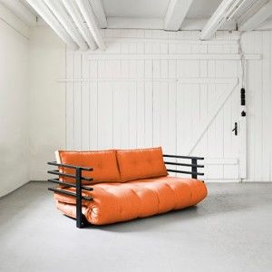Sofa rozkładana dwuosobowa Karup Funk Black/Orange