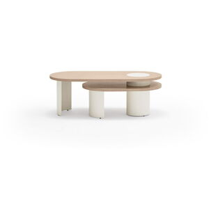 Biały stolik w dekorze jesionu 120x50 cm Nori – Teulat
