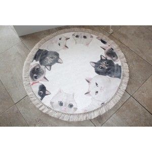 Dywanik łazienkowy Confetti Bathmats Angry Cats, ⌀ 90 cm