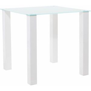 Biały stół z błyszczącym blatem ze szkła hartowanego Støraa, 80x80 cm