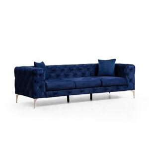 Ciemnoniebieska aksamitna sofa 237 cm Como – Balcab Home