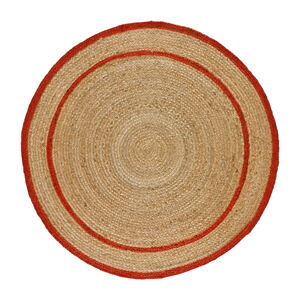 Czerwony/naturalny okrągły dywan ø 120 cm Mahon – Universal