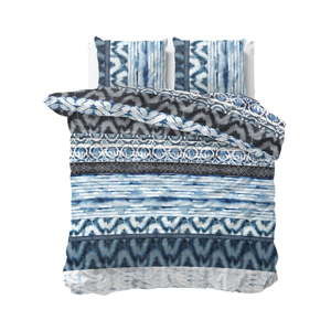 Niebieska bawełniana pościel dwuosobowa Sleeptime Sweet Shibori Retro, 240x220 cm
