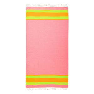 Różowy ręcznik hammam Begonville Coast, 180x95 cm