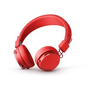 Czerwone bezprzewodowe słuchawki nauszne Bluetooth z mikrofonem Urbanears PLATTAN II BT Tomato