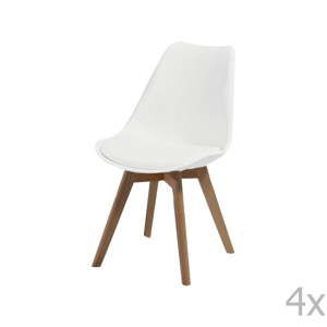 Zestaw 4 białych krzeseł Evergreen House Eco