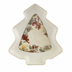 Porcelanowy półmisek w kształcie choinki Brandani Sottobosco, dł. 23,5 cm