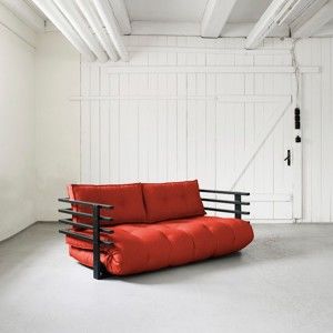 Sofa rozkładana dwuosobowa Karup Funk Black/Red