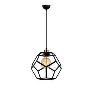 Czarna/w kolorze brązu lampa wisząca z metalowym kloszem ø 26 cm Degirmen – Opviq lights