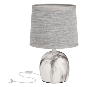 Jasnoszara lampa stołowa z tekstylnym kloszem (wysokość 25 cm) Adelina – Candellux Lighting