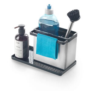 Metalowy stojak na akcesoria do mycia naczyń w kolorze srebra – Metaltex