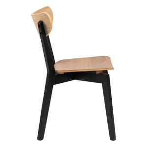 Czarne/naturalne krzesło w dekorze dębu Roxby – Actona