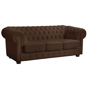 Brązowa sofa 3-osobowa ze skóry ekologicznej Max Winzer Bridgeport