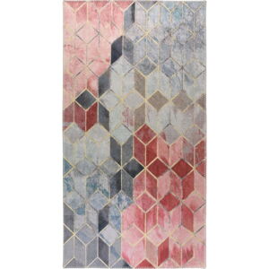 Jasnoróżowy/jasnoszary dywan odpowiedni do prania 50x80 cm – Vitaus