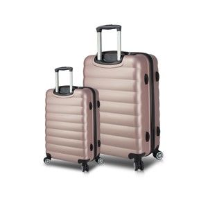 Zestaw 2 różowych walizek na kółkach z USB My Valice RESSNO Cabin & Large