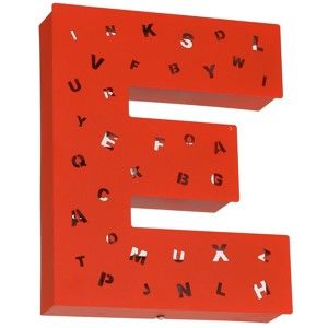 Czerwona dekoracja świetlna w kształcie litery Glimte Letter E