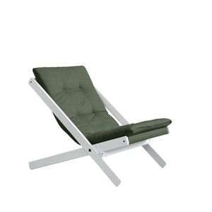 Oliwkowy fotel rozkładany z drewna bukowego Karup Design Vigilius Olive Green, 60x115 cm
