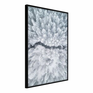 Plakat w ramie Artgeist Winter Forest From a Bird's Eye View, 30x45 cm