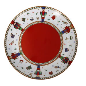 Biały/czerwony bożonarodzeniowy talerz porcelanowy ø 30 cm Piatto - Brandani