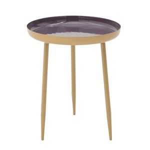 Fioletowy stolik metalowy InArt Simplo, ⌀ 37 cm