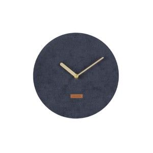 Granatowy zegar ścienny ze sztruksem Karlsson Corduroy, ⌀ 25 cm
